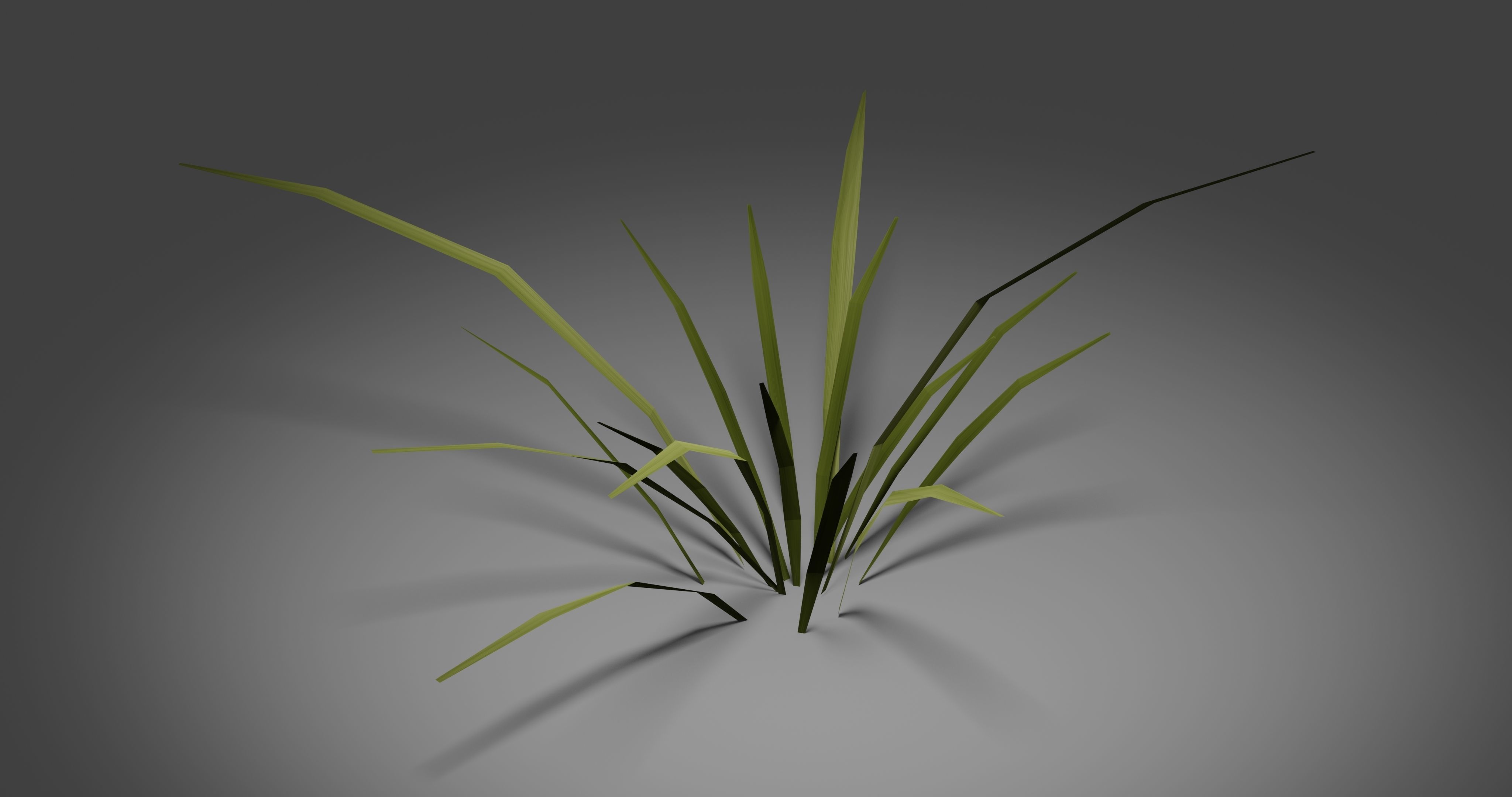 Grass Low-poly 3D model_1