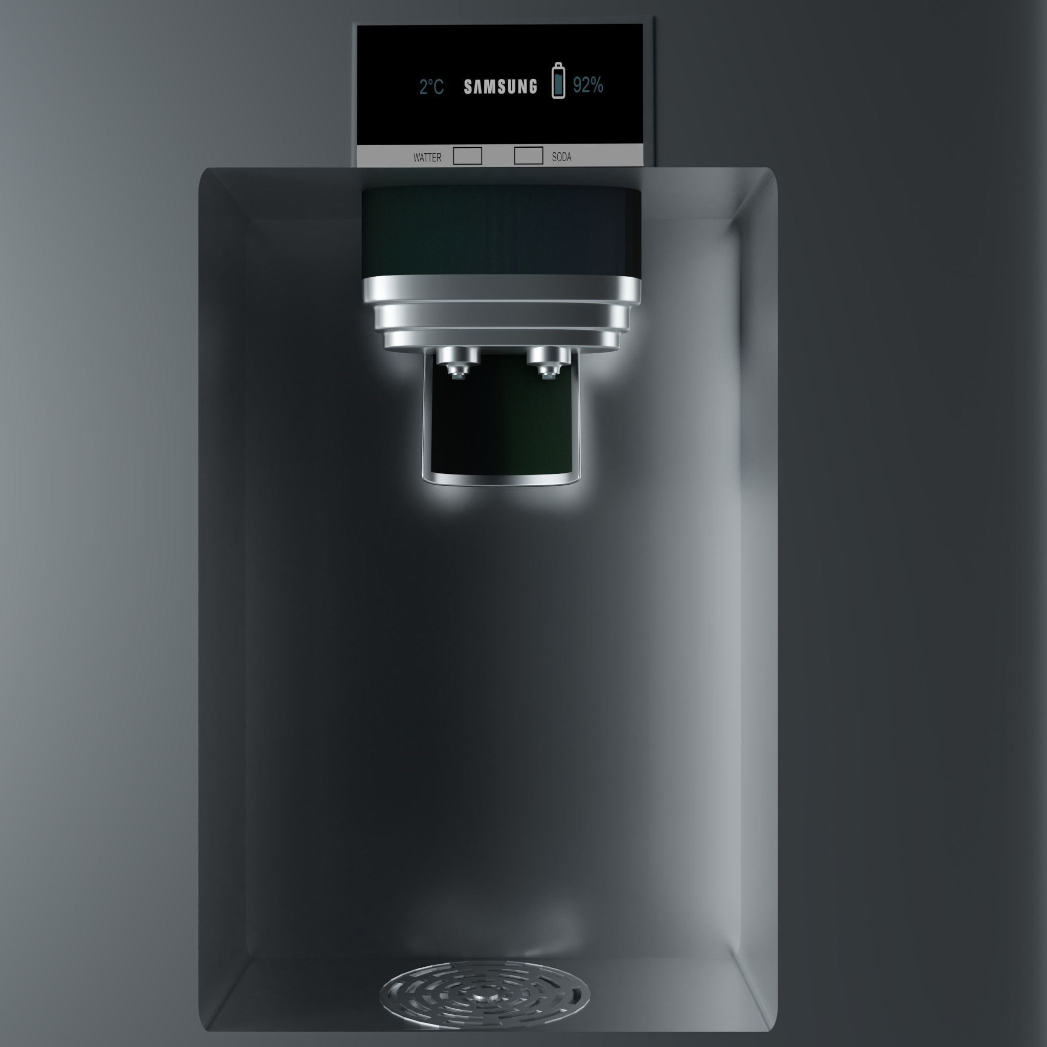 MODERN FRIDGE Free low-poly 3D model_2