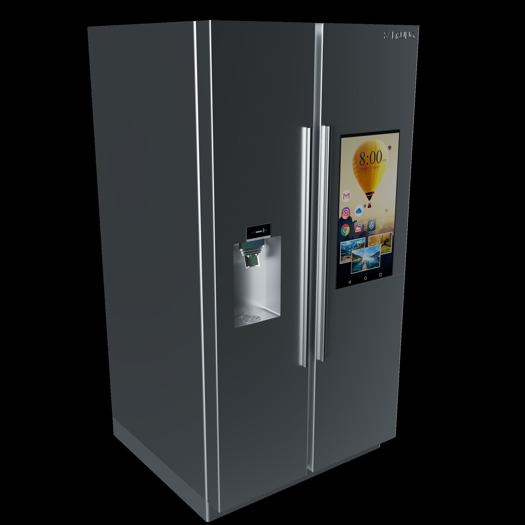 MODERN FRIDGE Free low-poly 3D model_1
