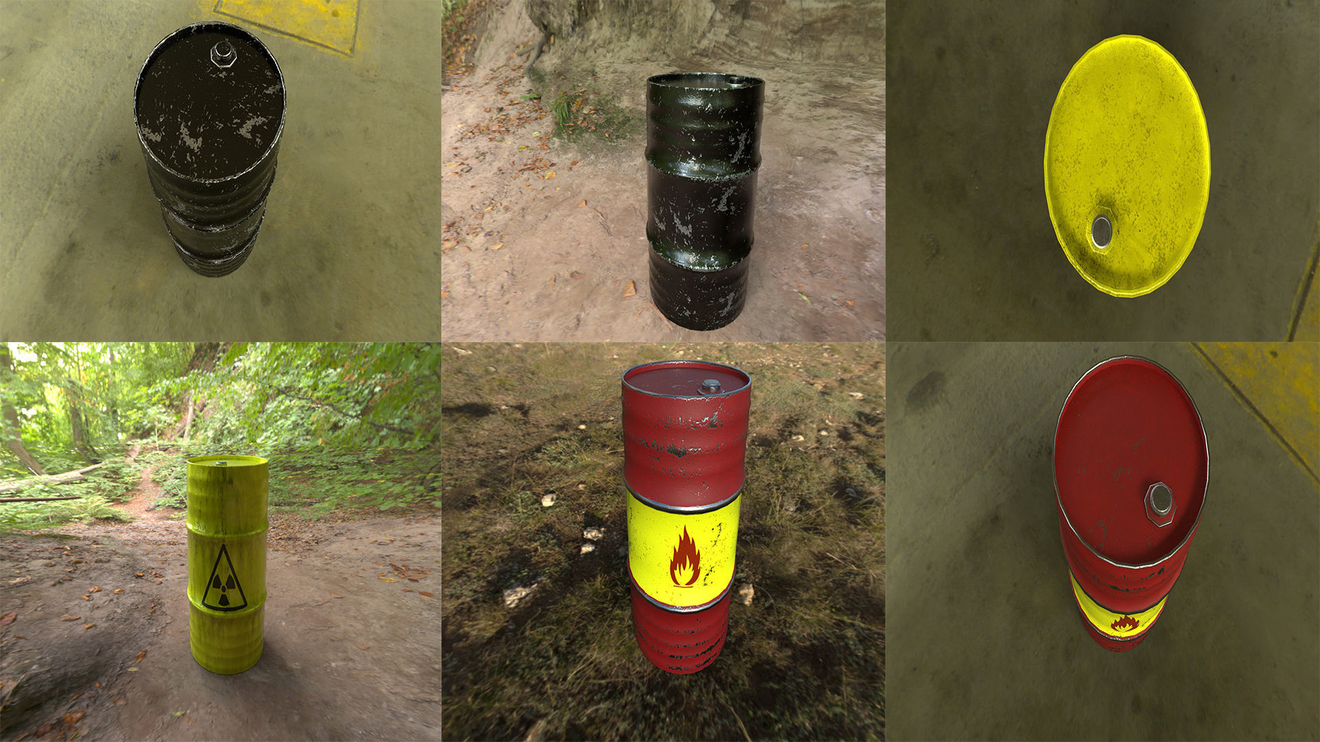 barrel  plus 4 different  PBR  texture Low-poly 3D model_2