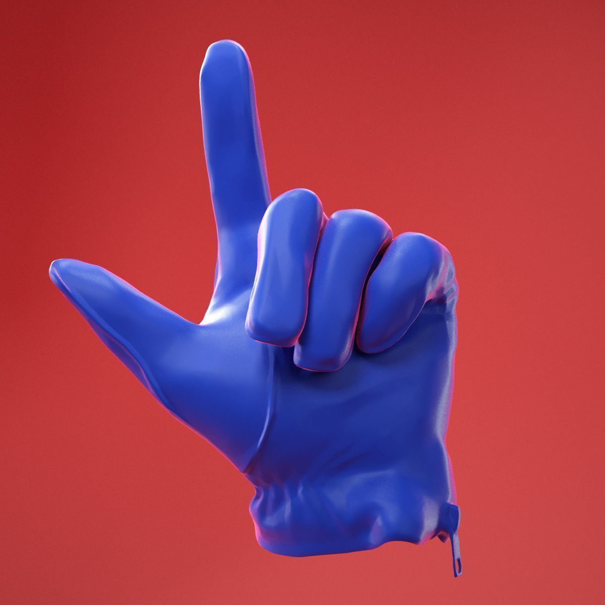 Male Gloved Hand 19 3D model_11