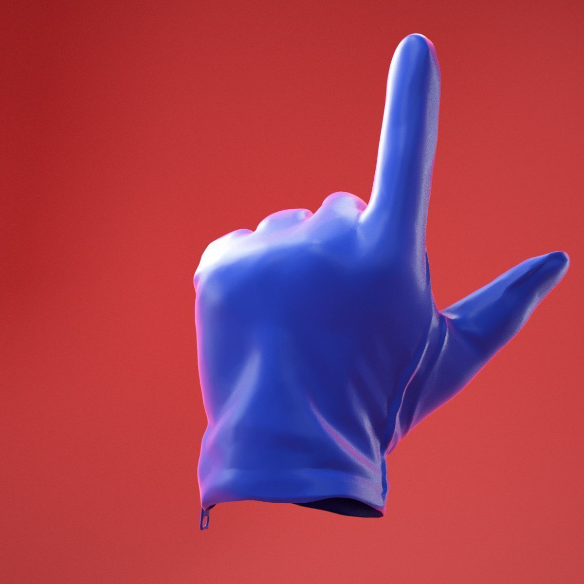 Male Gloved Hand 19 3D model_5