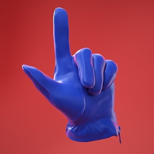 Male Gloved Hand 19 3D model