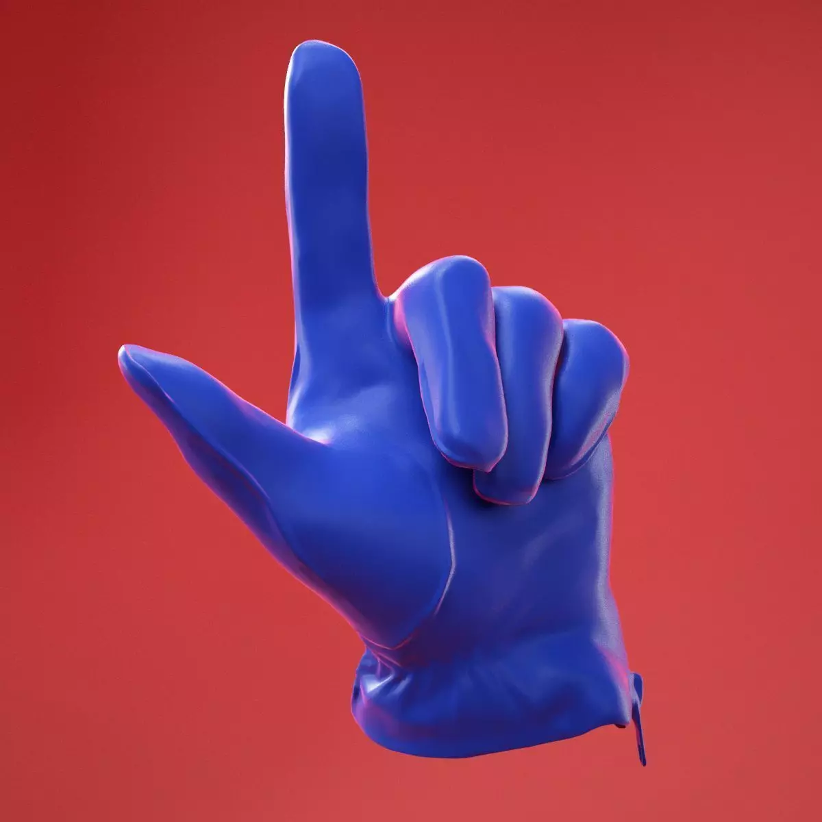 Male Gloved Hand 19 3D model_0