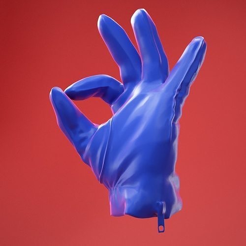 Male Gloved Hand 18 3D model