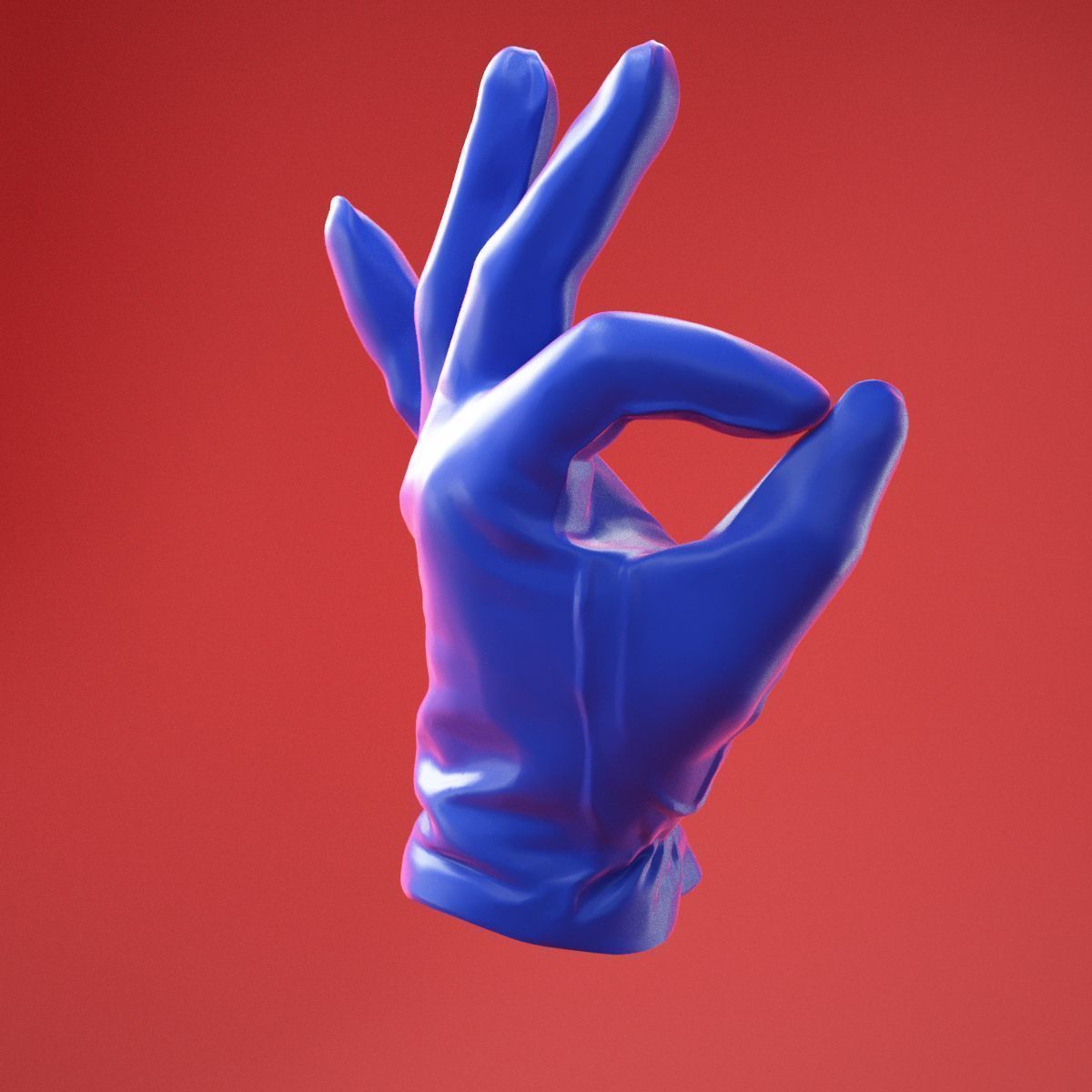 Male Gloved Hand 18 3D model_5