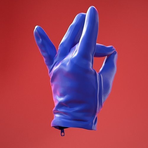 Male Gloved Hand 17 3D model