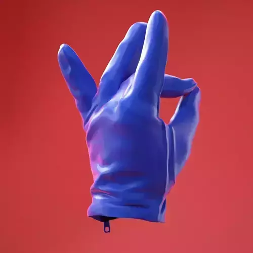 Male Gloved Hand 17 3D model
