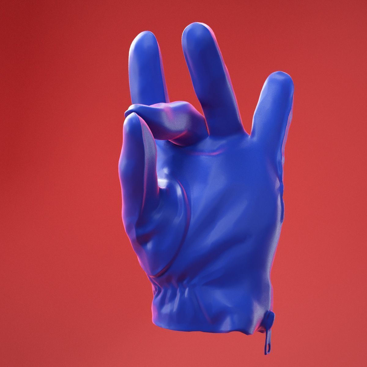 Male Gloved Hand 17 3D model_7