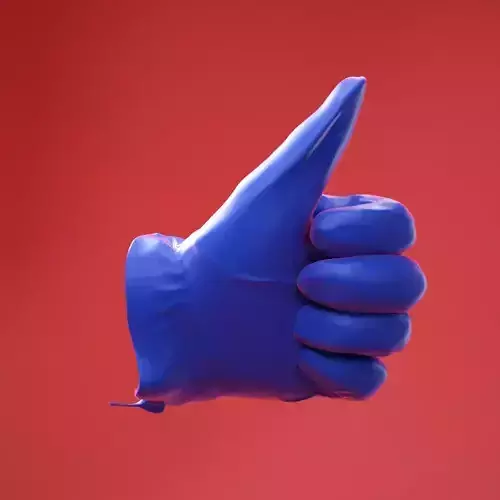 Male Gloved Hand 16 3D model