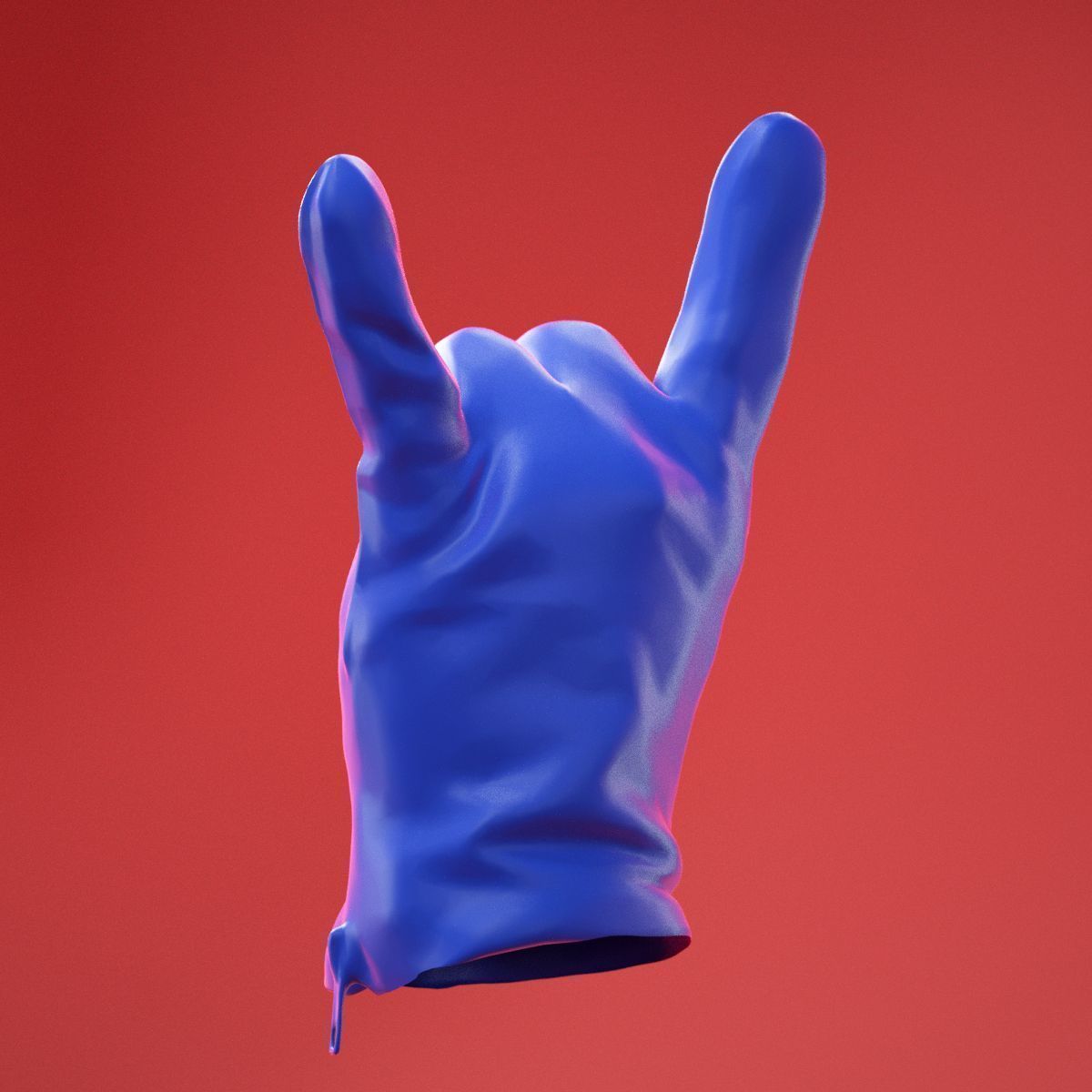 Male Gloved Hand 15 3D model_3