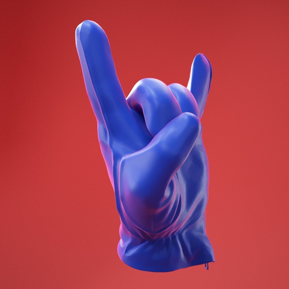 Male Gloved Hand 15 3D model_9