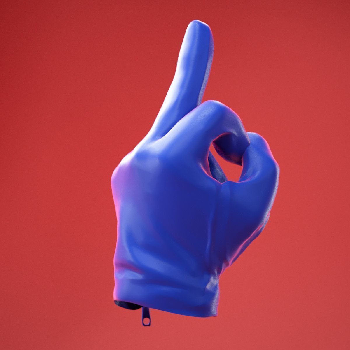 Male Gloved Hand 14 3D model_3
