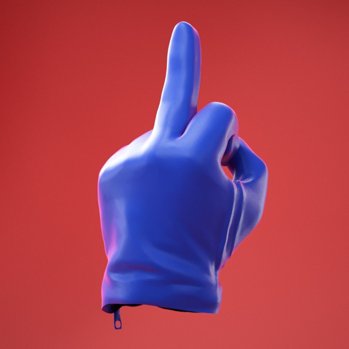 Male Gloved Hand 14 3D model_4
