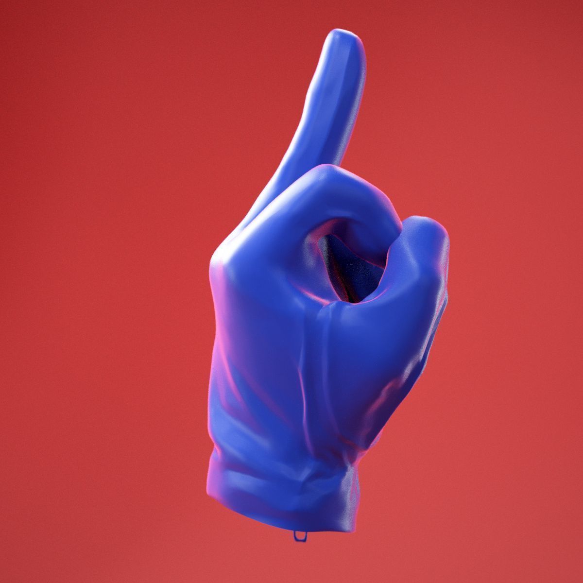 Male Gloved Hand 14 3D model_2