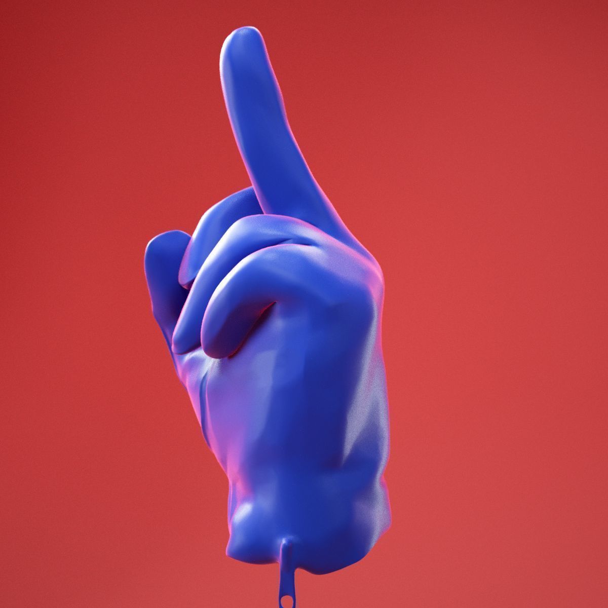Male Gloved Hand 14 3D model_8