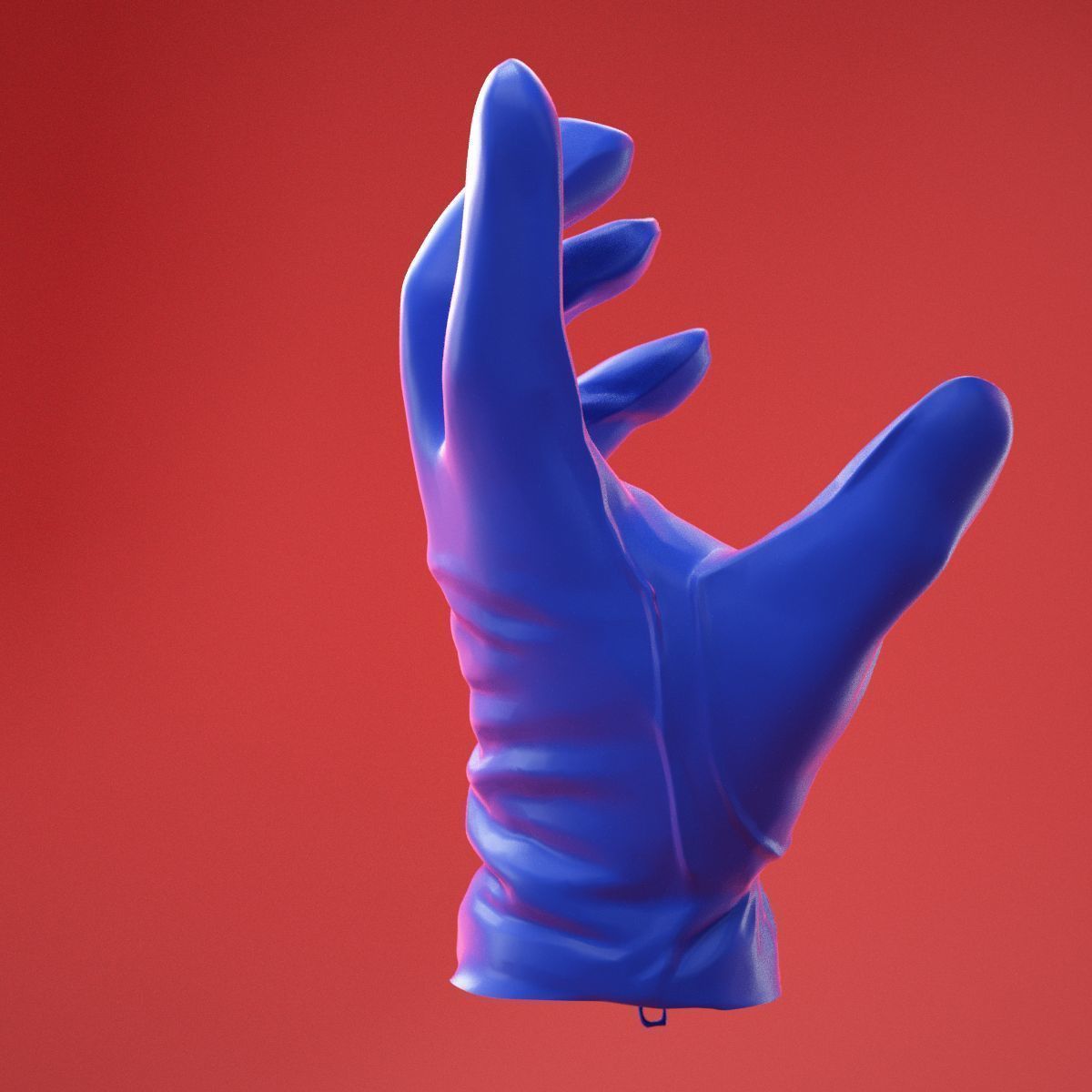 Male Gloved Hand 13 3D model_2