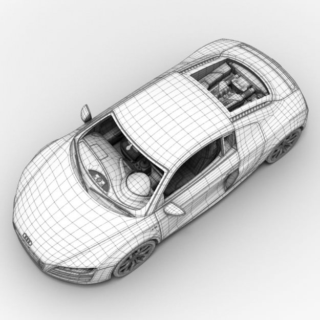 Audi R8 V10 2010 3D model_8