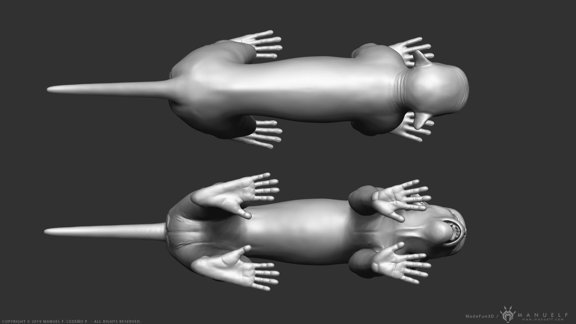 Rhesus Macaque Monkey - Highpoly Sculpture 3D model_14