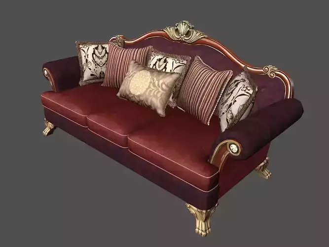 Ambiance Sofa Capitones 3 Seat sofa VR AR 3DModel