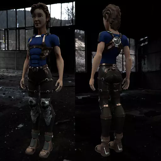 Helix resident evil - female character Low-poly 3D model_0