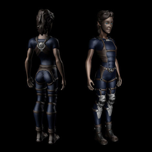Helix resident evil - female character Low-poly 3D model_3