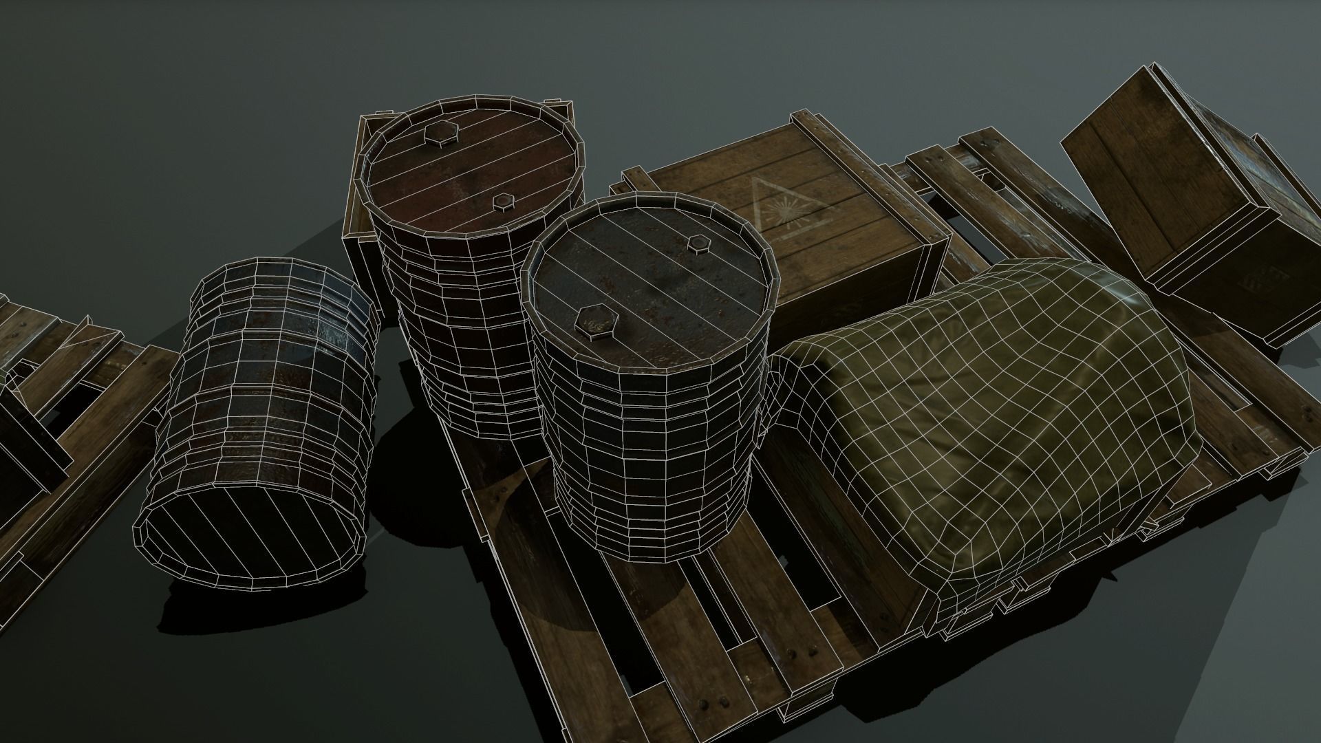 Factory items Low-poly 3D model_5