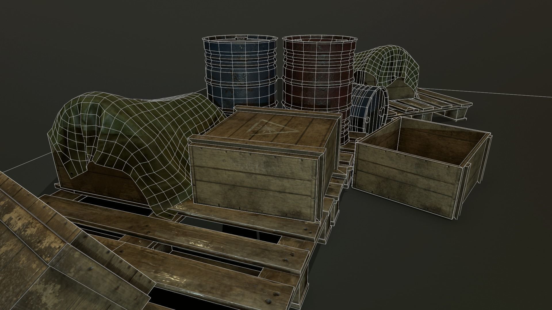 Factory items Low-poly 3D model_6