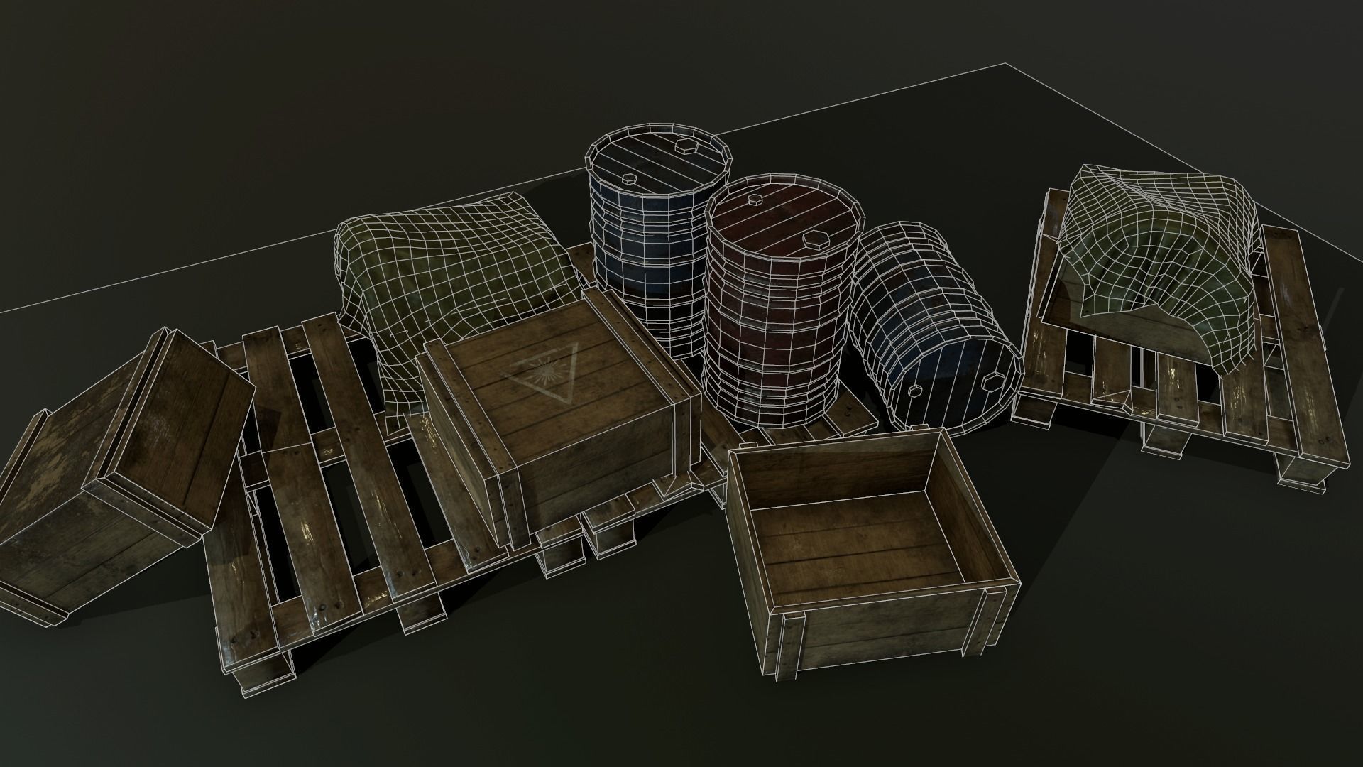 Factory items Low-poly 3D model_4