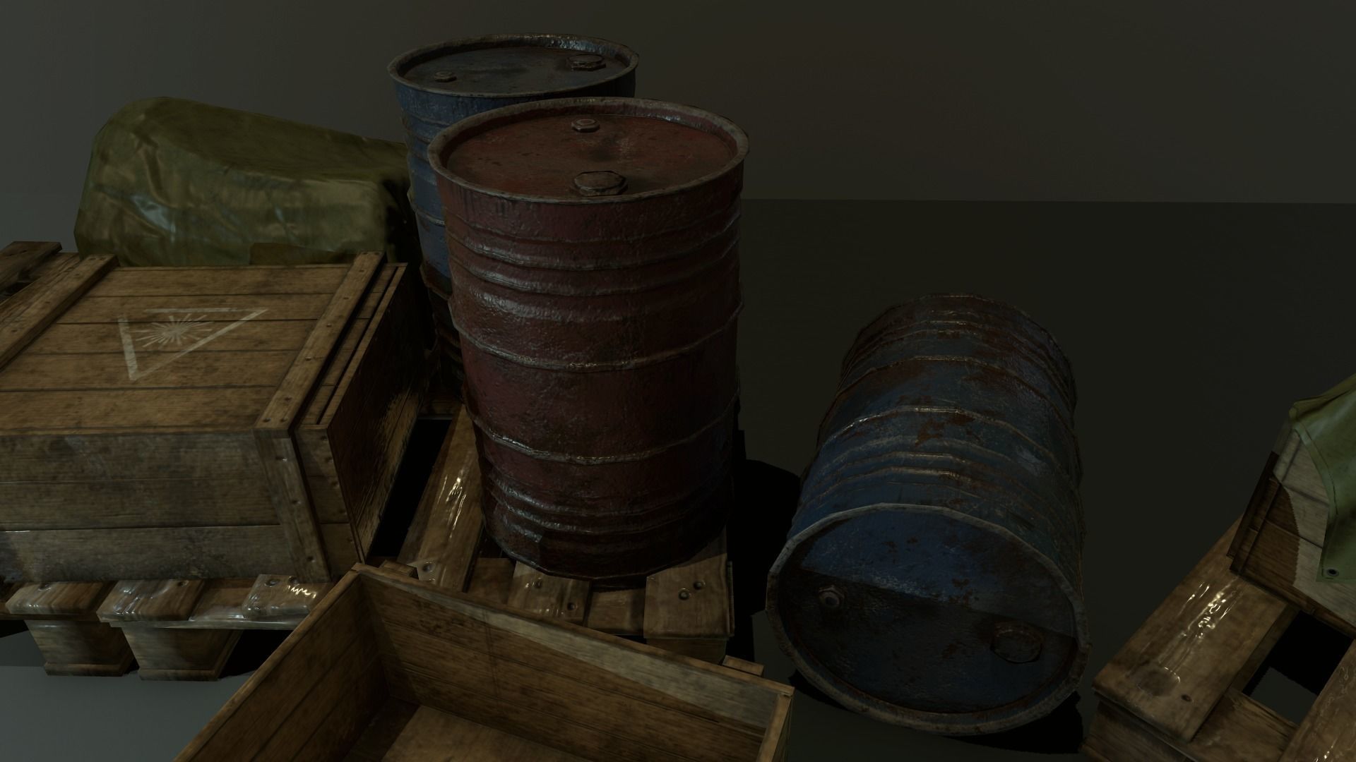 Factory items Low-poly 3D model_2