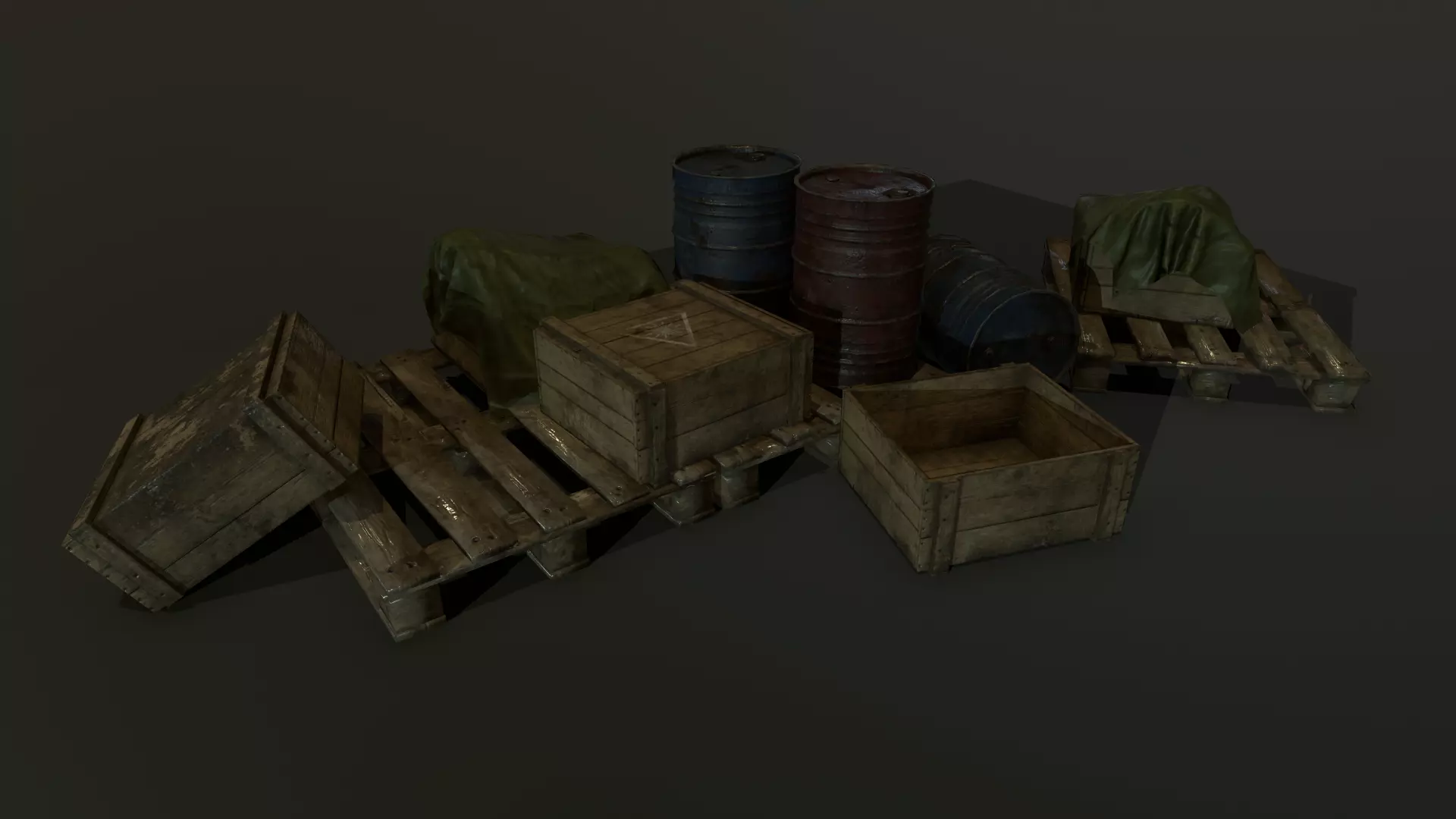 Factory items Low-poly 3D model_0
