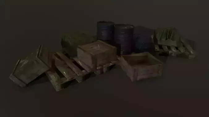 Factory items Low-poly 3D model