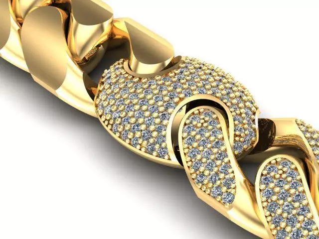 cuban chain luxury new design gold silver STL 3D model