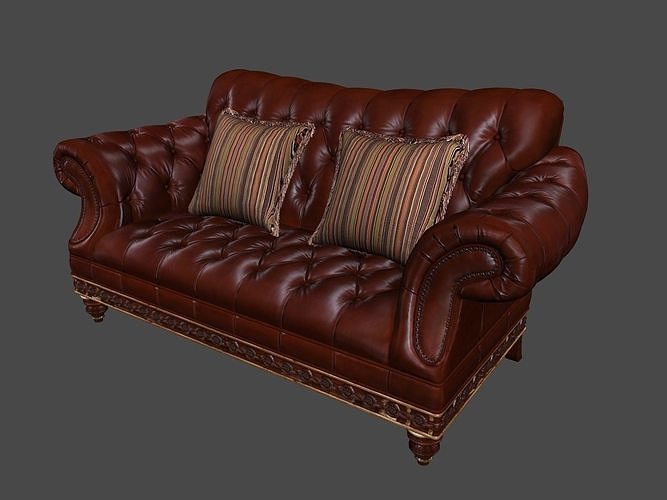 Photorealistic leather sofa Chair VR AR 3DModel 3D model