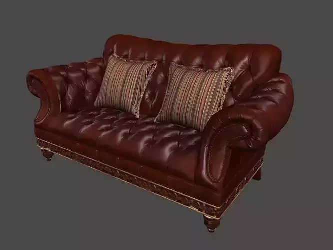 Photorealistic leather sofa Chair VR AR 3DModel
