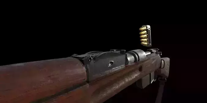 M35 Manlicher low poly rifle Low-poly 3D model