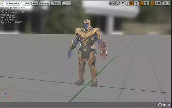 Unreal Engine ThanosFBXmin Low-poly 3D model