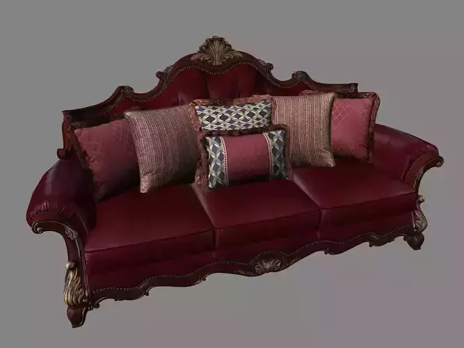 Large Classic Sofa Photorealistic VR AR