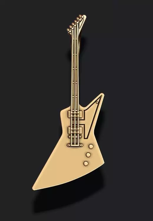 electric guitar pendant 3D print model_0