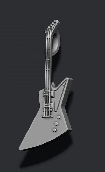 electric guitar pendant 3D print model_4