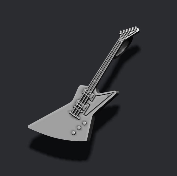 electric guitar pendant 3D print model_3