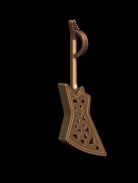 electric guitar pendant 3D print model_2