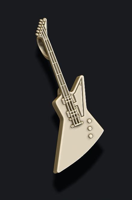 electric guitar pendant 3D print model_1
