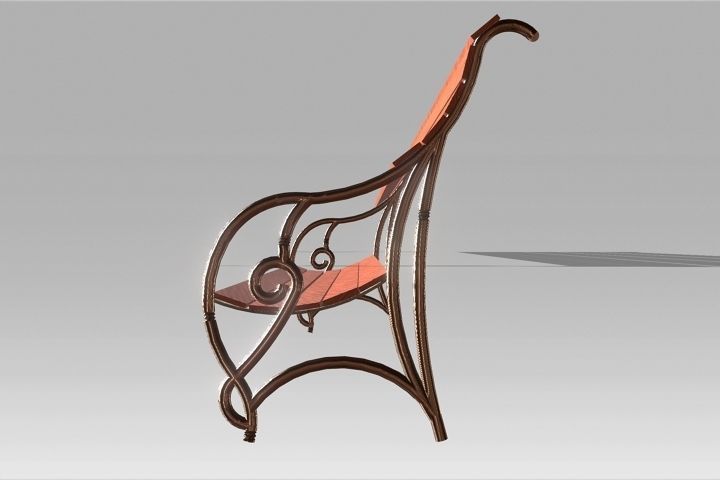 park Bench model Low-poly 3D model_4