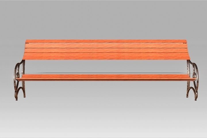 park Bench model Low-poly 3D model_3