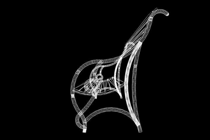 park Bench model Low-poly 3D model_8