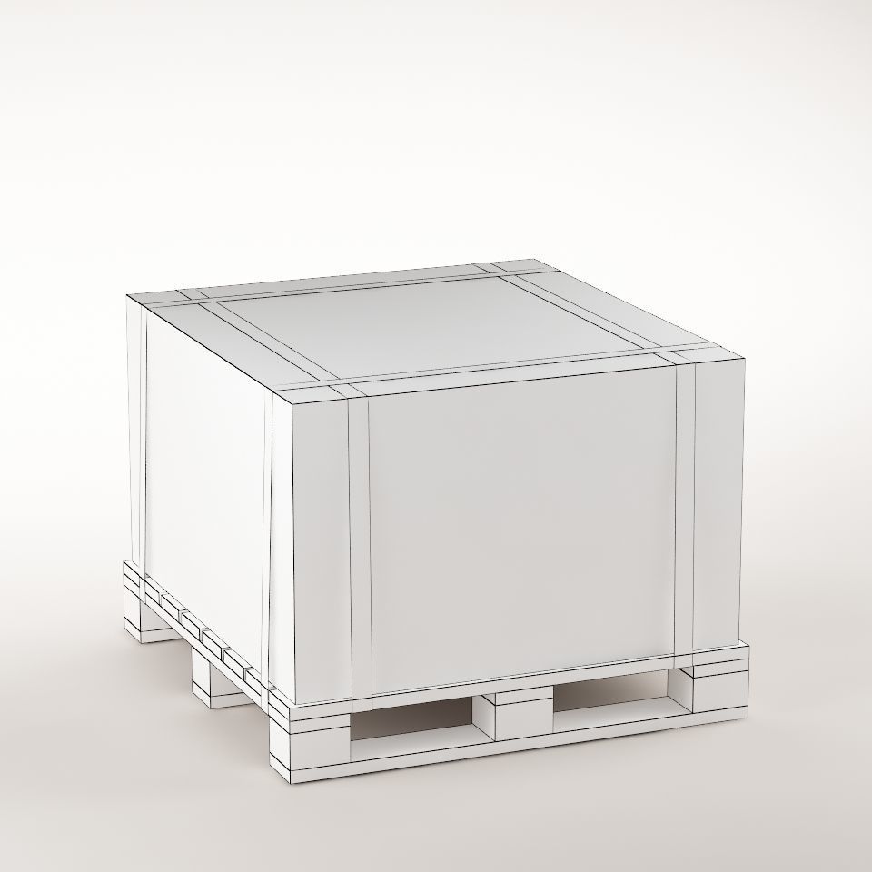 Bricks on the pallet 01 Low-poly 3D model_9