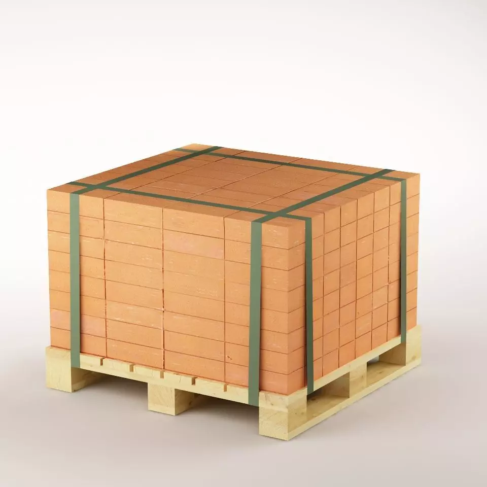 Bricks on the pallet 01 Low-poly 3D model_0