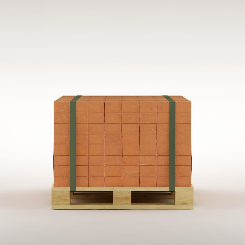 Bricks on the pallet 01 Low-poly 3D model_6