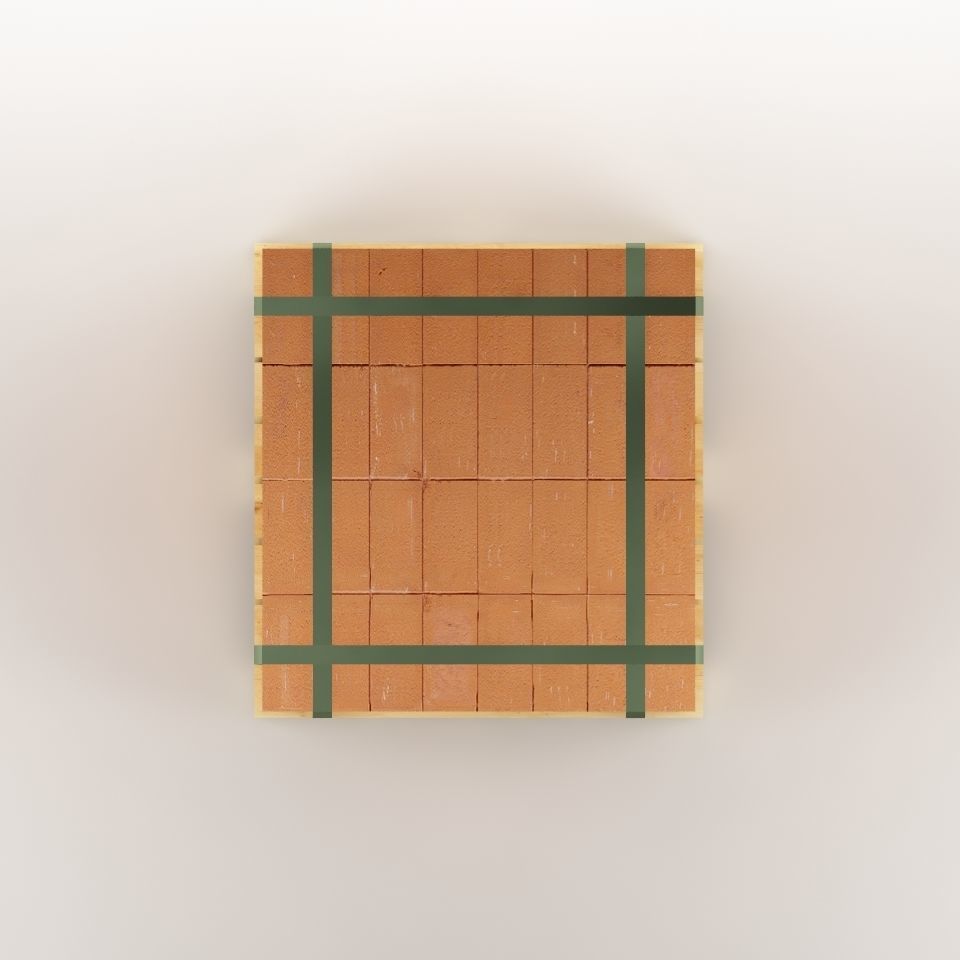 Bricks on the pallet 01 Low-poly 3D model_8